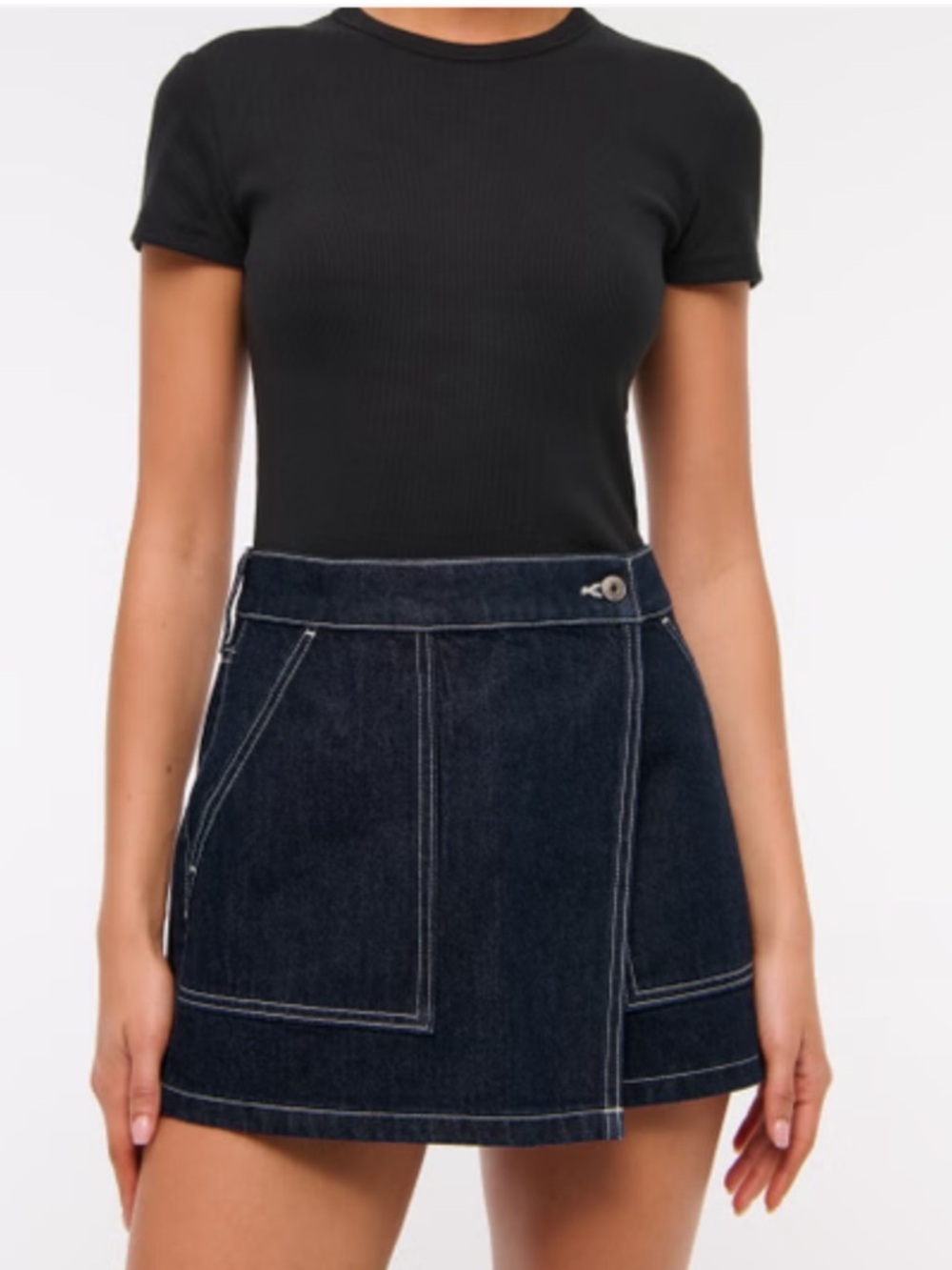 Abercrombie & Fitch Denim Mini Skirt Size 23 Dark Wash NWT